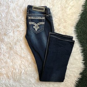Rock revival topstitch bootcut jeans